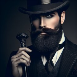 bearded man with top hat and cane Meme Template