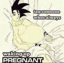Pregnant goku Meme Template