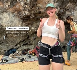 Amy Ferguson climbing crop top Meme Template