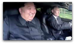 Kim Jong Un and Vladimir Putin driving Meme Template
