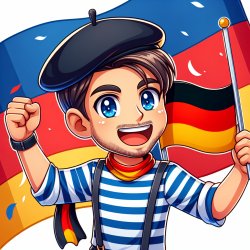 a french person holding up a german flag Meme Template