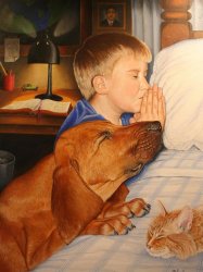 Boy and Dog praying JPP Meme Template