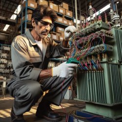 man working on electrical transformer Meme Template