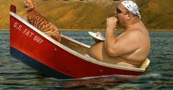 Fat Guy In a Boat Meme Template