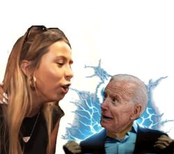 the hawk tuah girl spits on Biden Meme Template