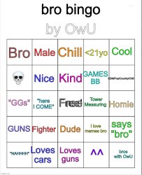 Bro Bingo by OwU- Meme Template
