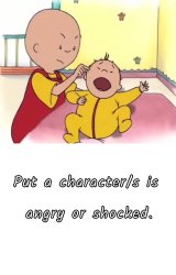 Caillou pinches Rosie (meme blank) Meme Template