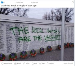 The Defacement of The BC Veterans Cenotaph Wall of Honor Meme Template