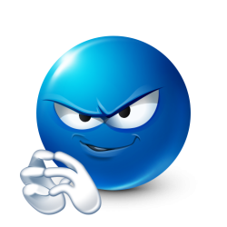 evil blue guy Meme Template