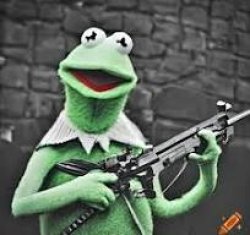 Kermit Gun Meme Template