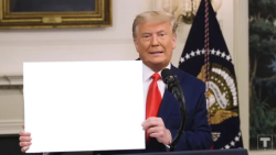 Trump holding sign Meme Template