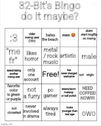 32's Bingo Meme Template