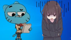 Gumball and Menhera-chan wallpaper Meme Template