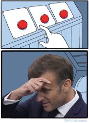 Macron 3 buttons Meme Template