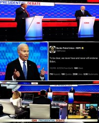Debate Trump vs Biden, lies about Border Patrol Meme Template