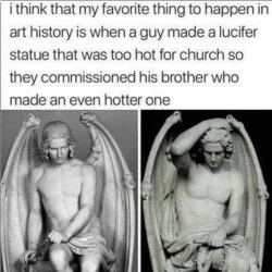 Hot Lucifer Statue Meme Template