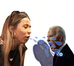 Hawk Tuah girl spits on Biden dickhead Meme Template