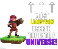 Most lankybox user in the entire universe! Meme Template