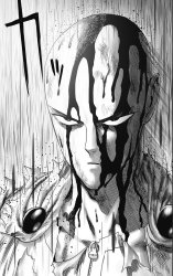 Saitama staring intensely in the rain Meme Template