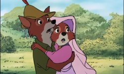 Robin Hood and Maid Marian, but Shocked and Afraid Meme Template