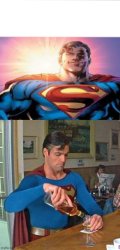 Superman vs. Drunk Superman Meme Template