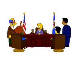 President Lisa Simpson Desk Meme Template