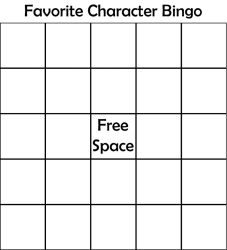 Favorite Character Bingo Meme Template