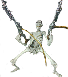 Skeleton with guns Meme Template