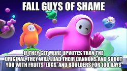 Fall Guys of shame Meme Template