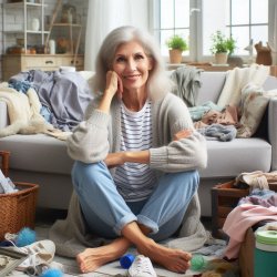 Woman in messy house Meme Template