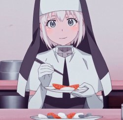 Nun with Sushi Meme Template