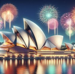 Opera house austrália com fogos de ano novo Meme Template