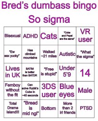 Bred’s stupid bingo Meme Template