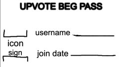 Upvote Beg Pass Meme Template