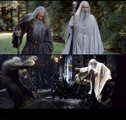 Gandalf and Saruman Meme Template