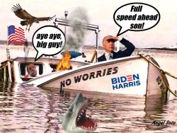 Biden's boat sinks during shark week Meme Template