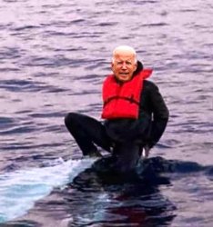 Biden's life vest won't save him from sharks Meme Template