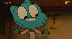 Gumball shocked to teeth Meme Template