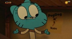 Gumball shocked, closing mouth (sister eyes) Meme Template