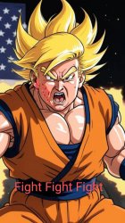 Trump fight fight fight super Saiyan Meme Template