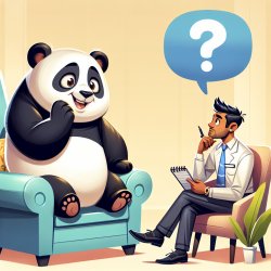 life coach panda asking questions to client Meme Template