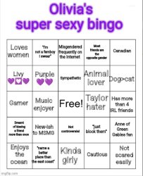 Olivia's super sexy bingo (fixed) Meme Template