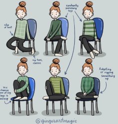 Neurodivergent sitting poses Meme Template