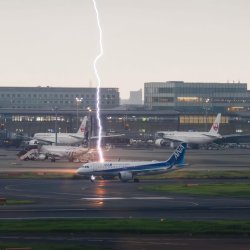 Lightning Strike On a Plane Meme Template