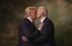 Trump Biden kiss Meme Template