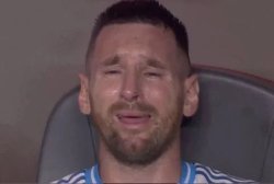 Messi crying at the Copa America final 2024 Meme Template