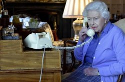 British Queen Elizabeth on phone call Meme Template