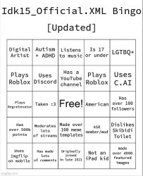 Idk15_Official.XML Bingo Updated Meme Template