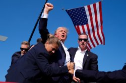 Trump fist flag Butler Meme Template
