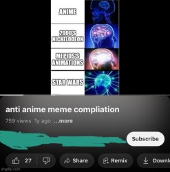 Mepios mentioned in an anti anime meme compilation Meme Template